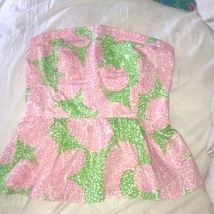 Lily Pulitzer strapless fitted top